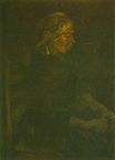 Крестьянка в белом чепце, сидящая 1885