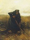 Женщина собирающая картофель 1885