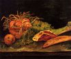 Винсент Ван Гог - Натюрморт с яблоками, мясом и рулетом 1886