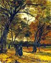 Булонский лес с людьми на прогулке 1886