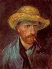 Self-Portrait with Straw Hat and Pipe 1887