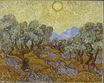 Винсент Ван Гог - Оливковые деревья под желтым небом и солнцем 1889