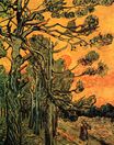 Винсент Ван Гог - Сосны на красном небе на закате солнца 1889