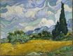 Винсент Ван Гог - Пшеничное поле с кипарисом близ Ейгальер 1889