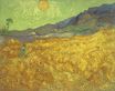 Пшеничное поле с жнецом и солнцем 1889