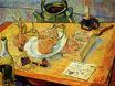Натюрморт: чертежная доска, трубка, лук и сургуч 1889