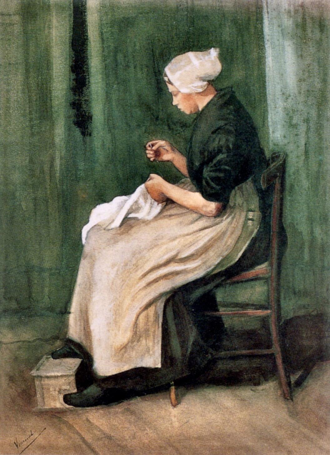 Схевенинген, Женщина за шитьём 1881