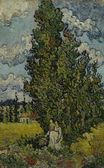 Cypresses and Two Women 1890