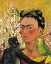 Frida Kahlo - Self Portrait with Monkey and Parrot 1942