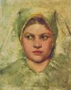 Этюд портрета девоки в платке 1894