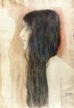 Девушка с длинными волосами, эскиз для 'Nude Veritas' 1899