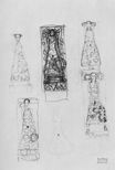 Шесть эскизов лобовой стоячей фигуры 1911