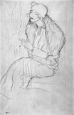Портрет сидящей леди с боа 1916