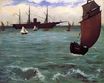 Эдуард Мане - Рыбацкая лодка, приходящая перед ветром 1864