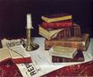 Анри Матисс - Натюрморт с книгами и свечами 1890