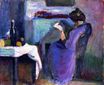 Читающая женщина в фиолетовом платье 1898