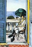 Матисс Анри - Женщина с зеленым зонтиком на балконе 1919