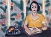 Женщина читает с персиками 1923