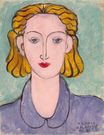 Молодая женщина в голубой блузке. Портрет Л.Н. Делекторской 1939