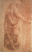 Микеланджело - Подношение денег. Этюд по работе Мазаччо 1489-1490