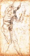 Микеланджело - Эскиз 'Битвы при Кашине' 1504
