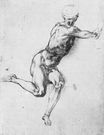 Микеланджело - Эскиз фигуры 'Битвы при Кашине' 1504