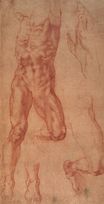 Микеланджело - Этюд, мужская фигура 1508