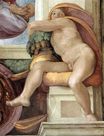 Микеланджело - Иньюди. Обнаженные фигуры 1509 Фреска Сикстинской капеллы Ватикана