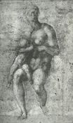 Микеланджело Буонарроти - Этюд для 'Святое семейство с младенцем Св. Иоанна' 1534