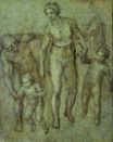 Микеланджело Буонарроти - Святое семейство с святым Иоанном Крестителем 1540
