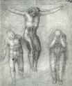Высокое Возрождение Микеланджело Буонарроти - Этюд для 'Христос на кресте с Скорбящими' 1548