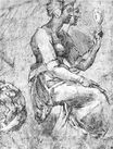 Высокое Возрождение Микеланджело Буонарроти - Этюд для a Сидящая женщина