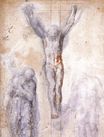 Высокое Возрождение Микеланджело Буонарроти - Этюд для 'Христос на Кресте между Богородицей и Иоанном Богословом'