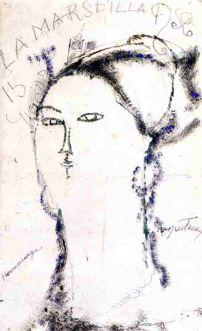 Amedeo Modigliani - Мадам Отон Фриш из Марселя 1915