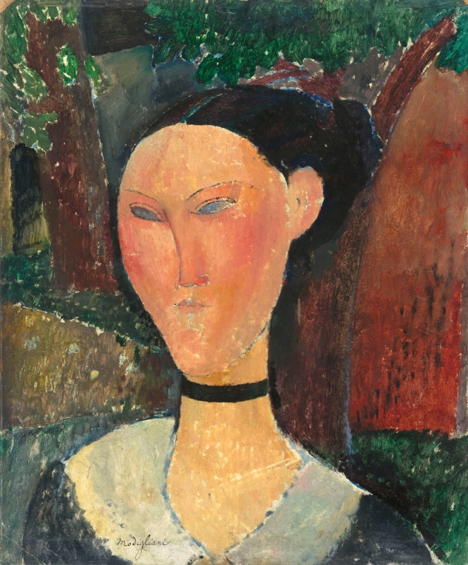 Амедео Модильяни - Женщина с бархатной лентой 1915