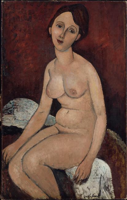 Amedeo Modigliani - Сидящая обнаженная 1915