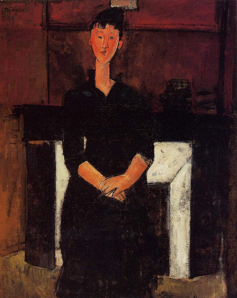 Amedeo Modigliani - Женщина, сидящая у камина 1915