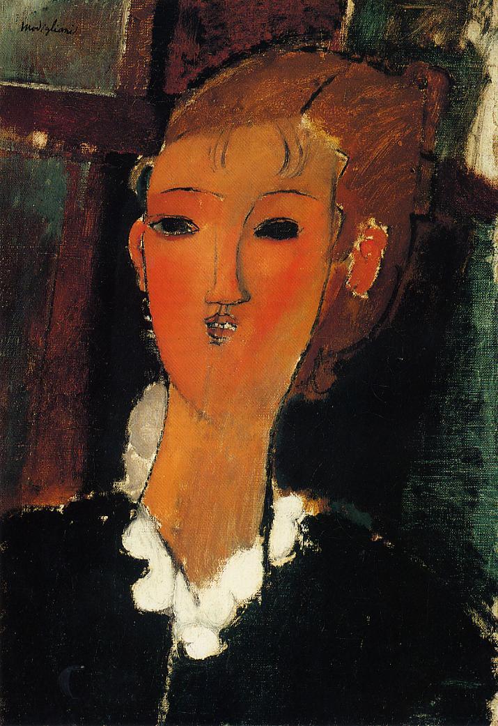 Amedeo Modigliani - Молодая женщина с маленьким воротничком 1915