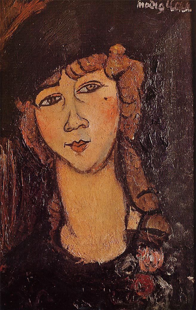 Amedeo Modigliani - Лолотт. Голова женщины в шляпе 1916