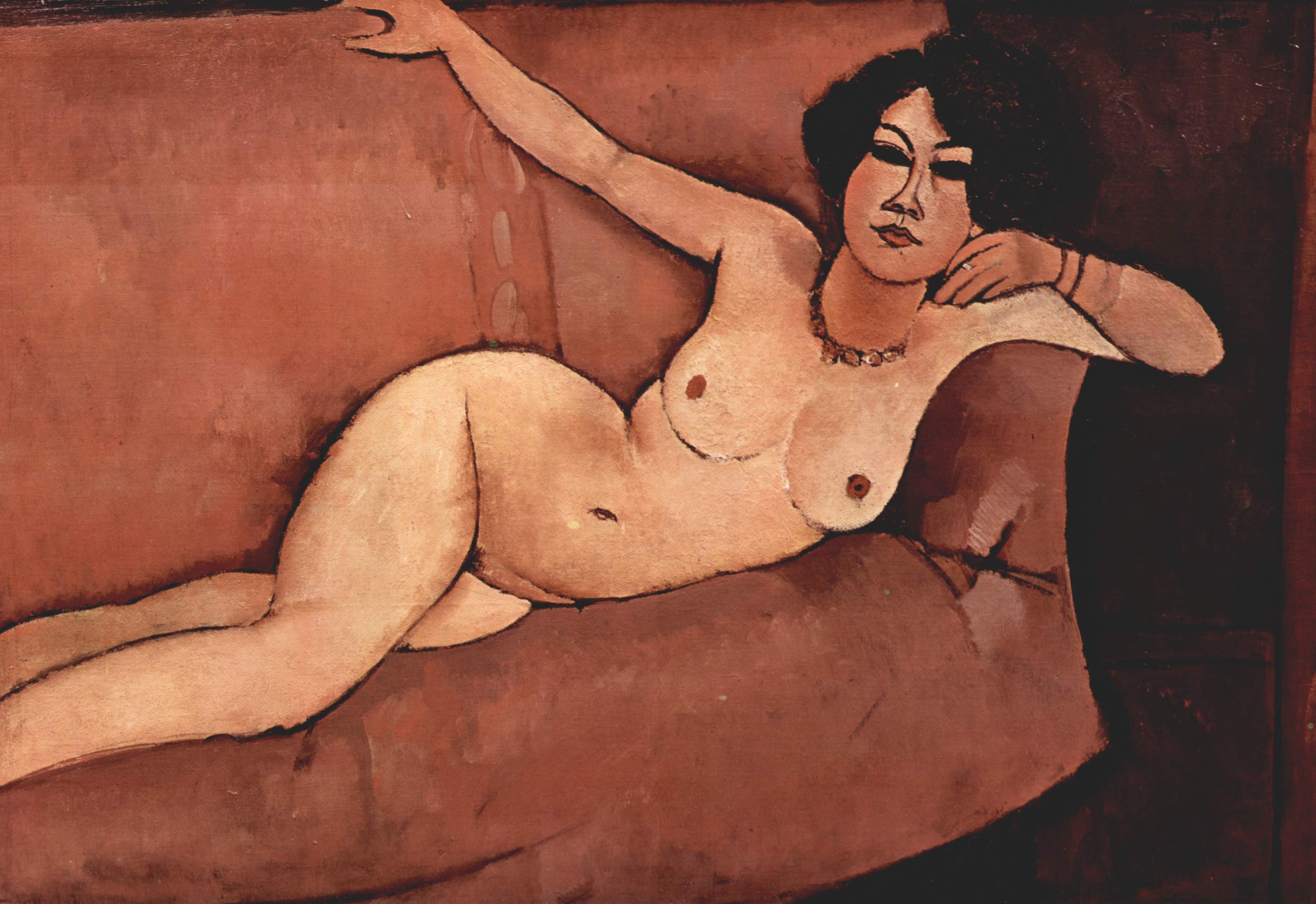Amedeo Modigliani - Обнаженная на софе. Альмеза 1916