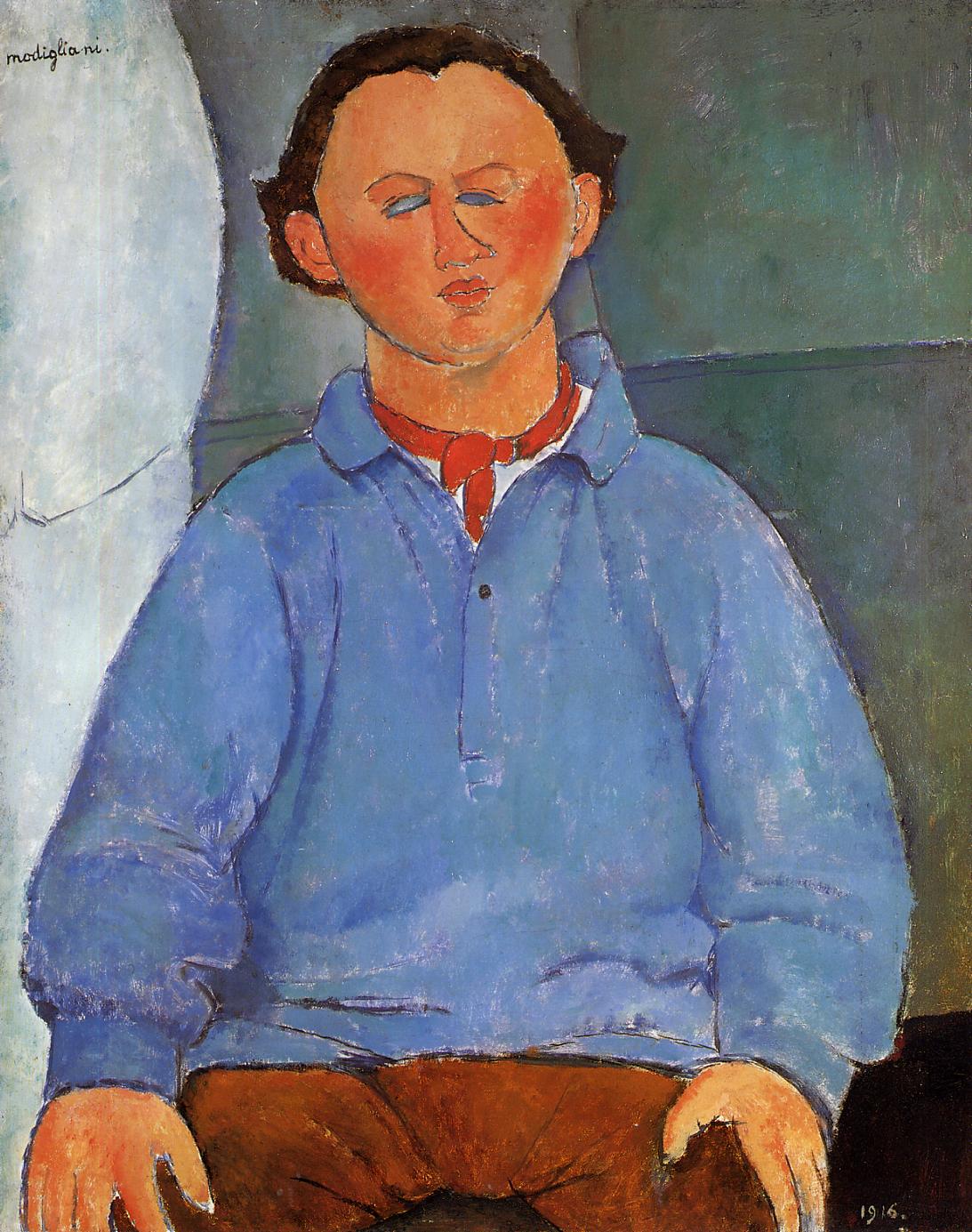 Amedeo Modigliani - Портрет Оскара Мещанинова 1916