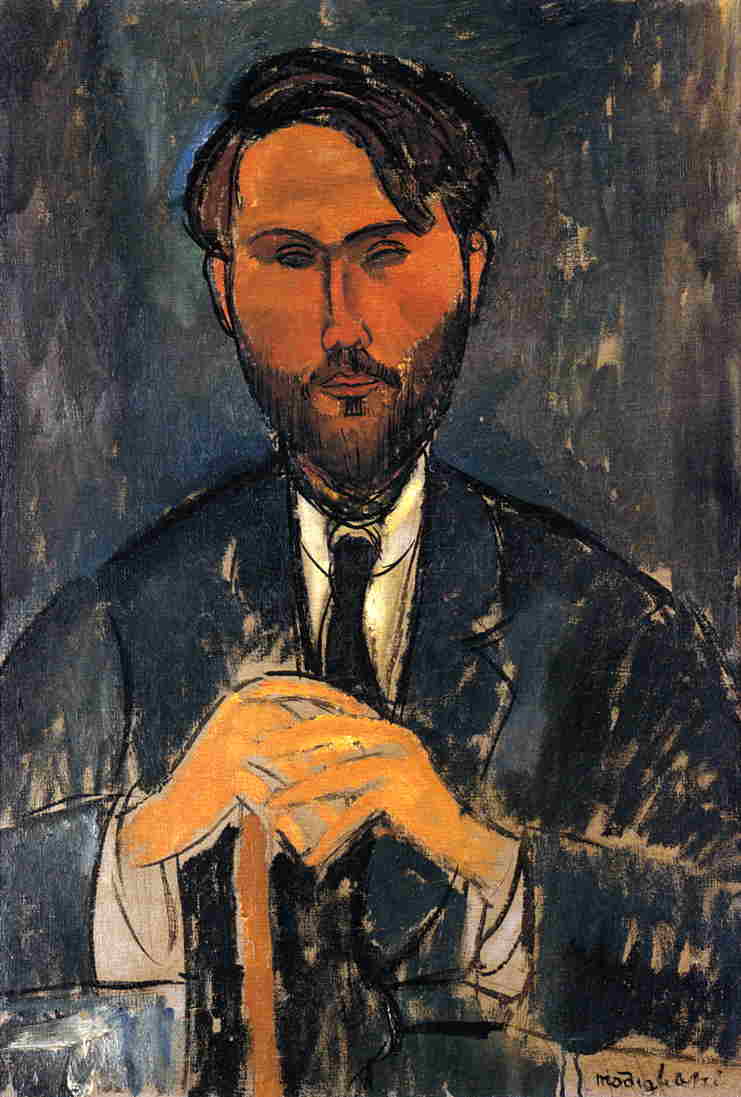 Amedeo Modigliani - Леопольд Зборовский с прогулочной тростью 1917