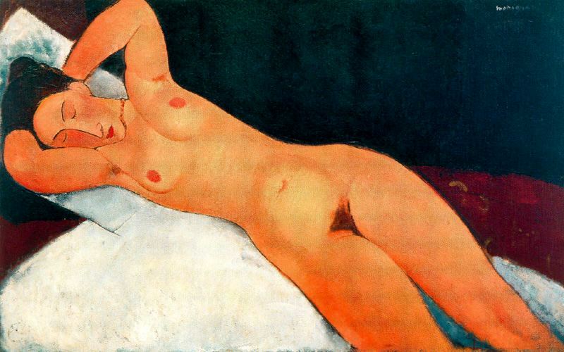 Amedeo Modigliani - Обнаженная с ожерельем 1917