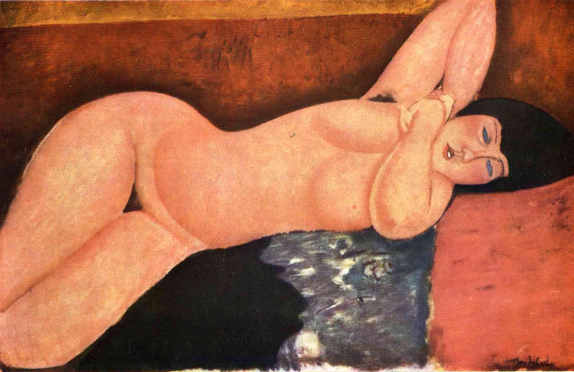 Amedeo Modigliani - Лежащая обнаженная 1917