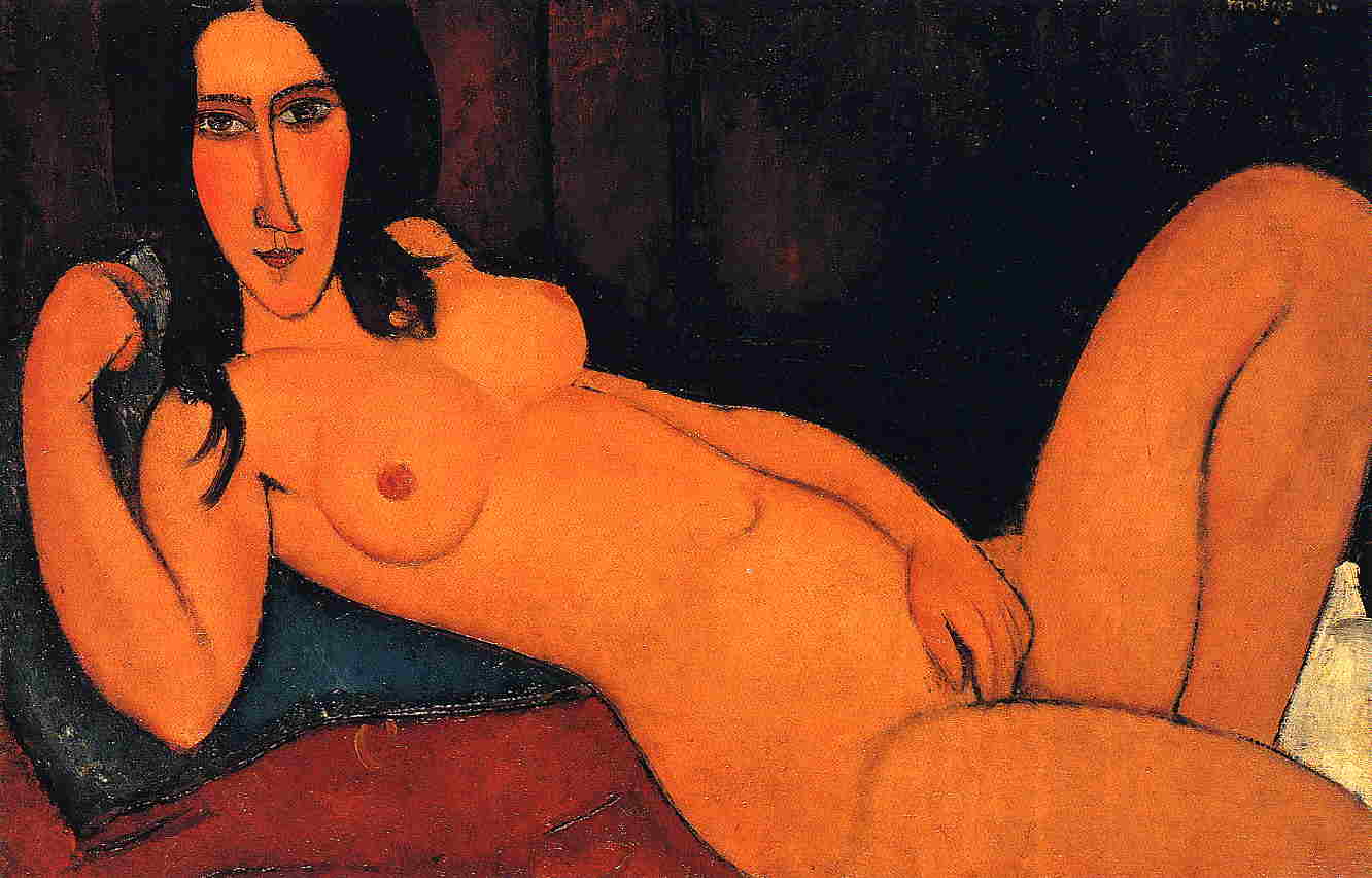 Amedeo Modigliani - Лежащая обнаженная 1917
