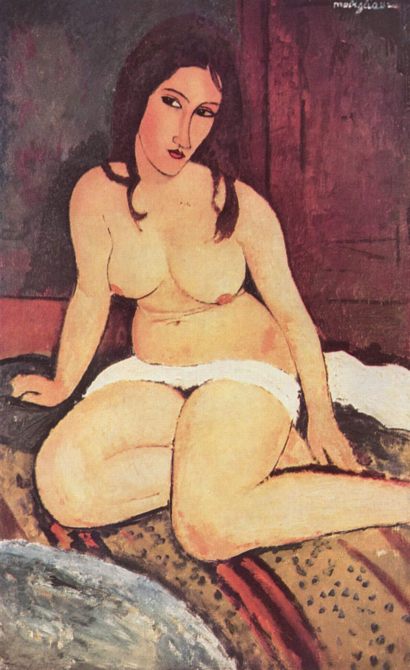 Amedeo Modigliani - Сидящая обнаженная 1917