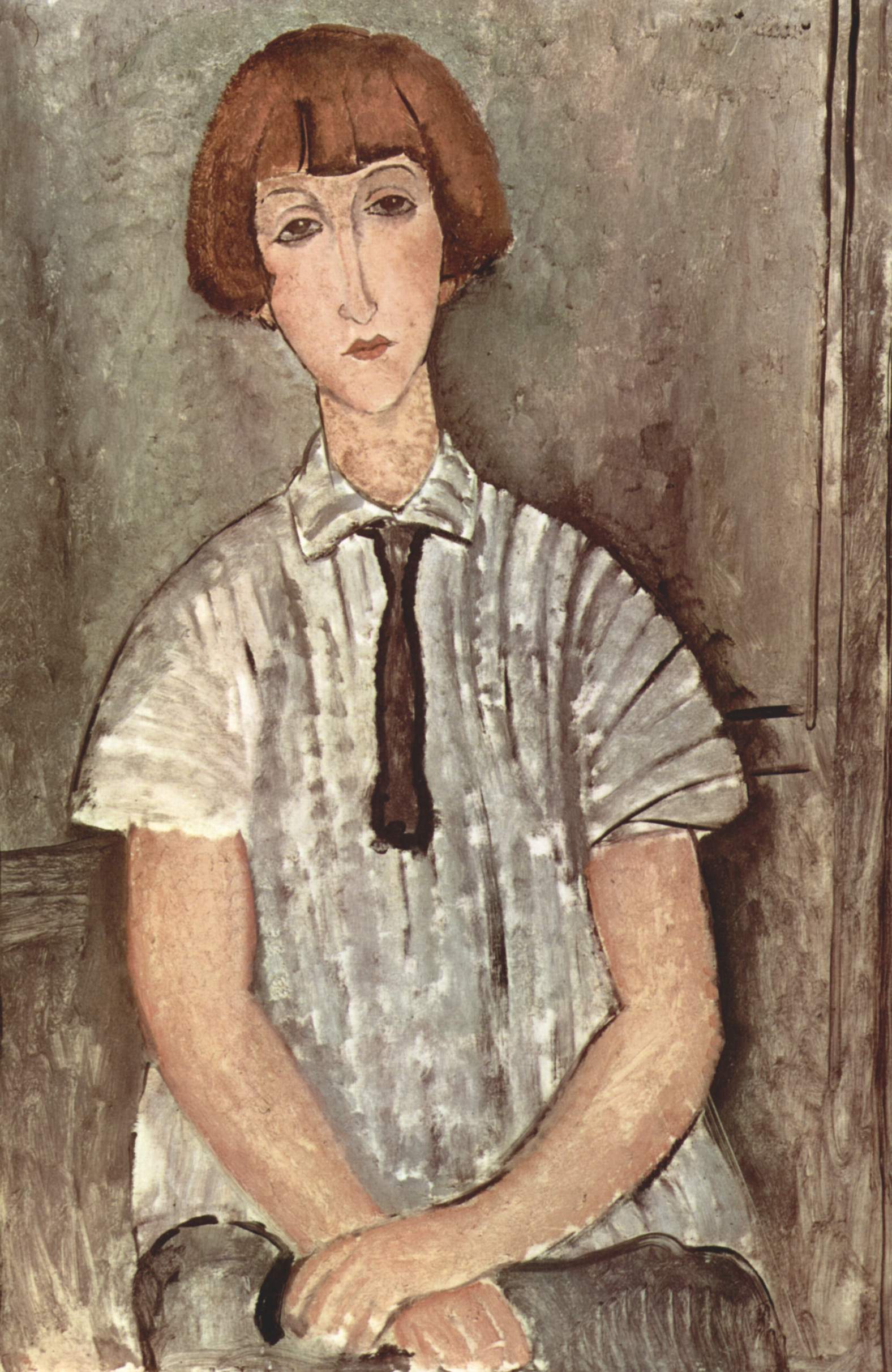 Amedeo Modigliani - Молодая девушка в полосатой рубашке 1917