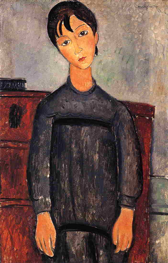Amedeo Modigliani - Девочка в черном фартуке 1918