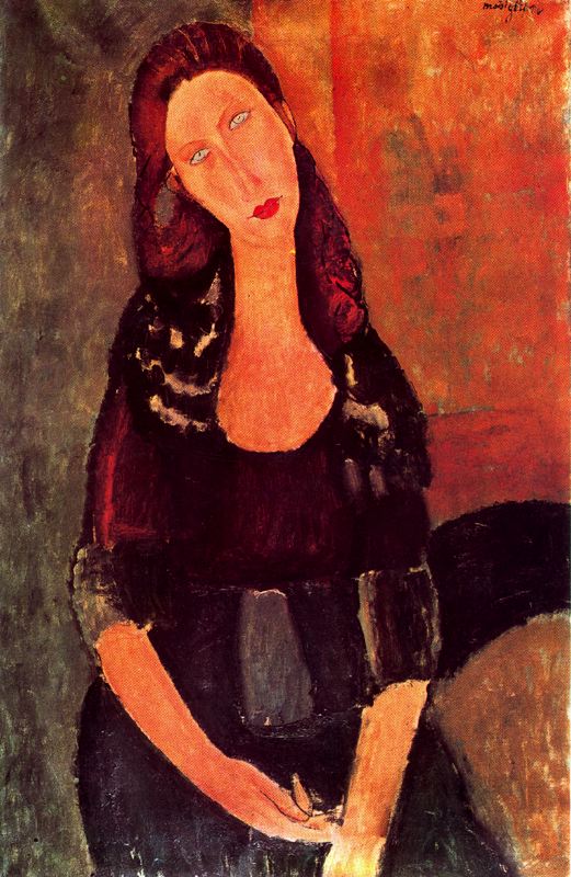 Amedeo Modigliani - Сидящая Жанна Эбютерн 1918