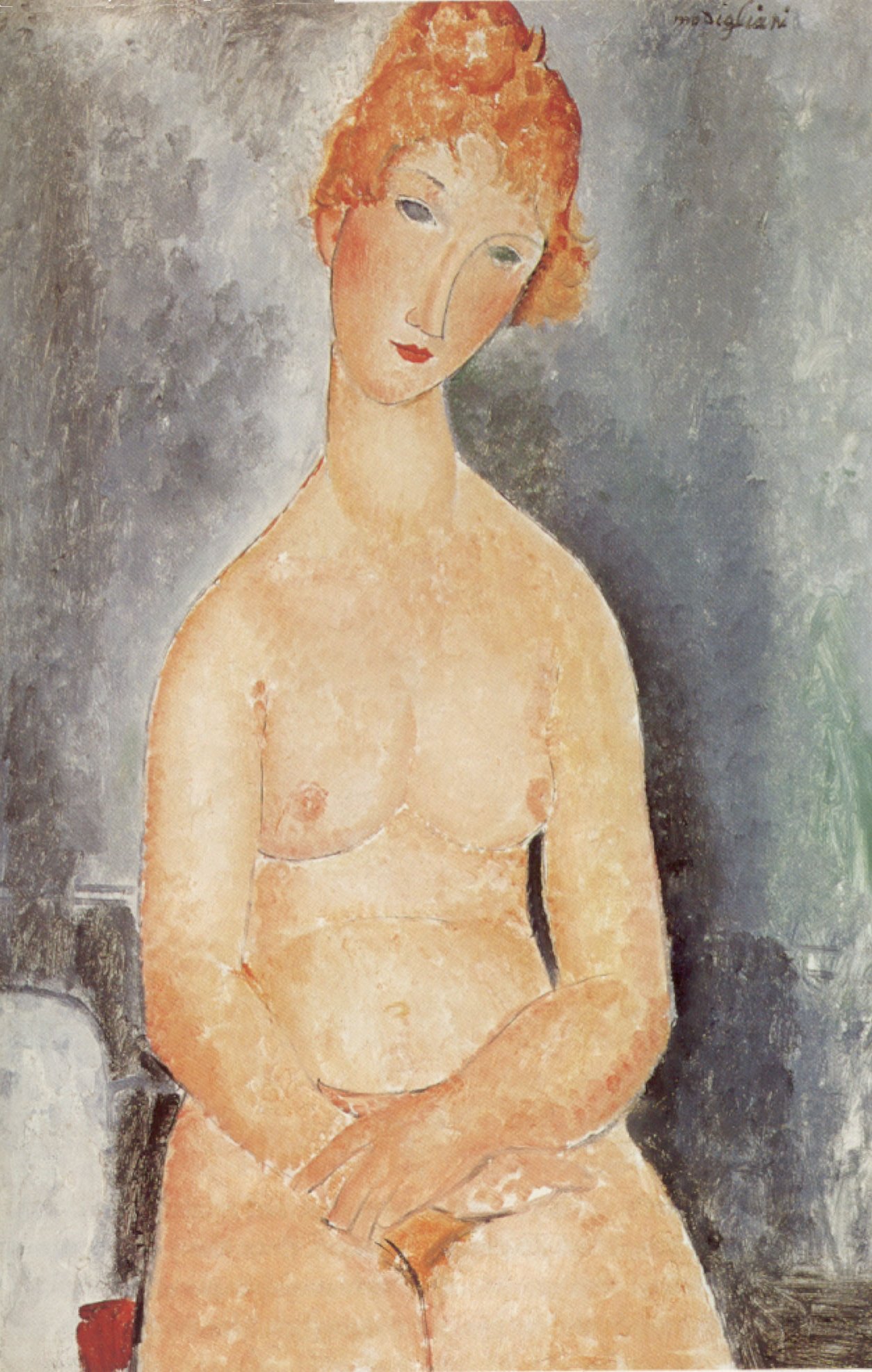 Amedeo Modigliani - Сидящая обнаженная 1918
